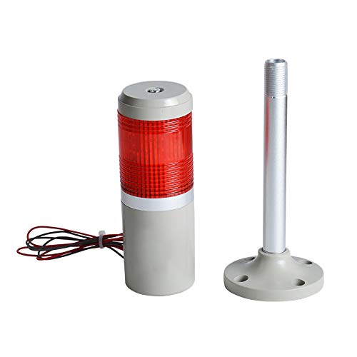 110V Red Normally Bright LED Warning Light Silent Alarm Beacon Light for Automotive, Workship and Residential Area