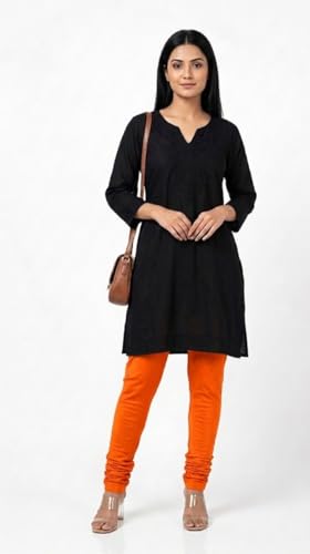Image of Thrifty Thread Women's Cotton Full Length Leggings | Soft & Comfortable Leggings | High Waist | Regular Fit