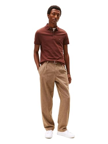 Image of Tommy Hilfiger Men's Short Sleeve Polo Shirts in Slim Fit with Stretch and Organic Pique Cotton