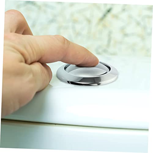 Botón de inodoro de 3.8 cm en ABS plata resistente para tanques de baño 3