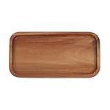 Bandeja rectangular de madera pequeña, bandeja de madera para servir, plato de...