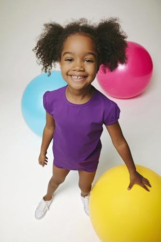 Image of Lilax Girls Short Puff Sleeve Cotton T-Shirt, Toddler & Little Girls Top | 95% Cotton Puff Sleeve Tee; Crewneck, Short Sleeve; Toddler & Girls Sizes 2T-12; for School, Play & Everyday; Machine Wash
