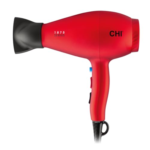 CHI 1875 Series Professional Ionic Hair Dryer with Ceramic Technology, 1875W Fast Drying Blow Dryer, Frizz Reduction & Shine, 3 Heat/2 Speed, Diffuser & Concentrator Attachments by CHI - Used condition - US$60.13