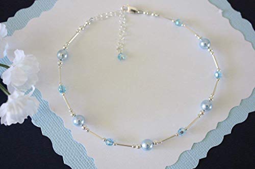 image for Laurali Designs Something Blue Bride Gift Anklet, Sterling Silver and 
