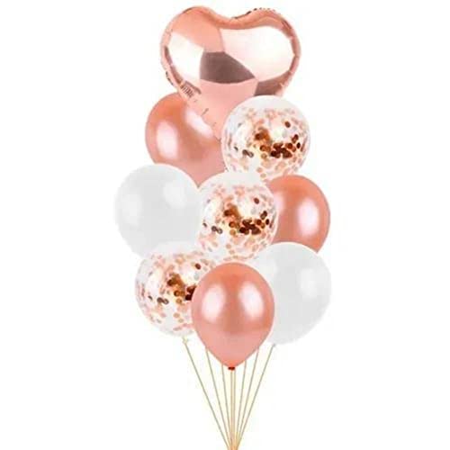 Balão Kit Buquê Coração 9 peças (Rose Gold)