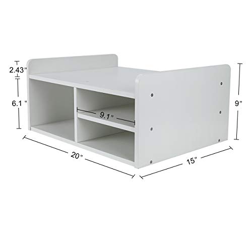 Pag Printer Stand With Storage Wood Desk Shelf Desktop Organization For Home/Office, White #TOP2