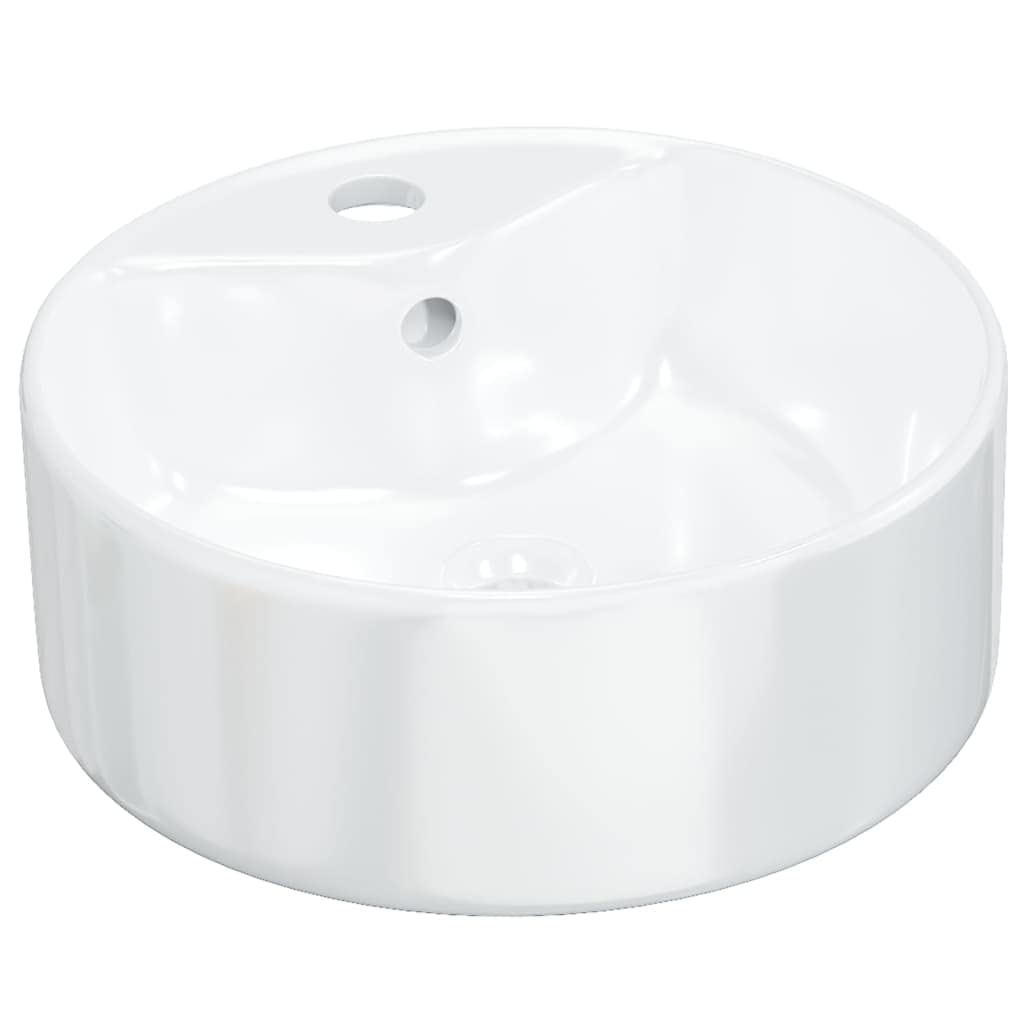 Generisch Waschbecken Weiß 40x14,5 cm Keramik Rund,Heimwerkerbedarf,Sanitärbedarf,Sanitärkeramik & Armaturen,Waschbecken & Spülen,Badezimmer-Waschbecken,10.45KG,153339