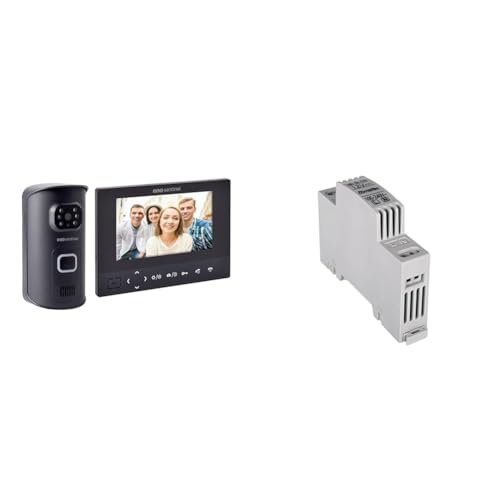 SCS Sentinel, PVS0009, Interphone Vidéo sans fil, Touches sensitives, Portée 200m en champ libre & AAA0046, Transformateur d'Alimentation 12V, Alimentation à découpage RAIL DIN
