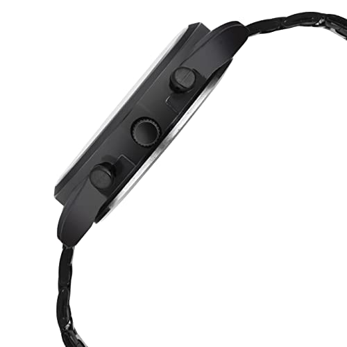 Shocknshop Analog Black Stainless Steel Chain Wrist Watch for Men Boys (Black Colored Dial Strap)