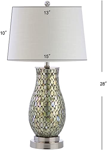 Jonathan Y Jyl1051A Douglas 28" Mosaic Led Table Lamp Coastal Traditional Bedside Desk Nightstand Lamp For Bedroom Living Room Office College Bookcase Led Bulb Included, Green Multi #TOP1