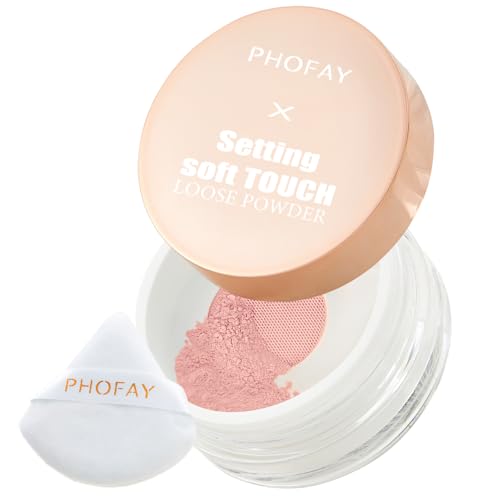 PHOFAY Setting Soft Touch Loose Powder 10g / 0.35oz – Mica-Infused, Oil-Control &amp; Long-Lasting Wear, Natural Matte Finish, Breathable Non-Cakey Texture (02#, 10g/0.35oz.)