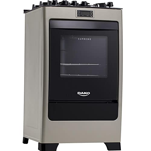 Fogão 4 bocas Dako Supreme Timer Glass Titanium com mesa de vidro Bivolt