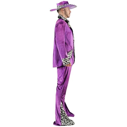 Costume de pingouin en velours doux avec plastron imprimé léopard style rétro 70s