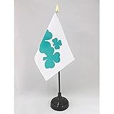 TISCHFLAGGE IRISCHER KLEE SHAMROCK 15x10cm goldene splitze - IRLAND TISCHFAHNE 10 x 15 cm - flaggen AZ FLAG