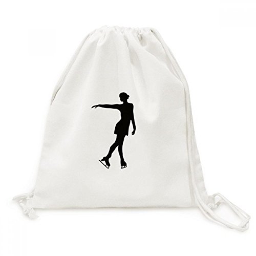 Toile drawstring backpack hiver femme patinage sport pour voyage