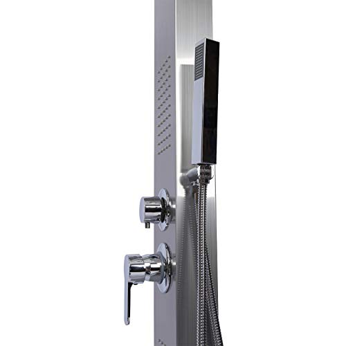 Wiltec Pannello doccia colonna multifunzione idromassaggio, acciaio inossidabile - 4