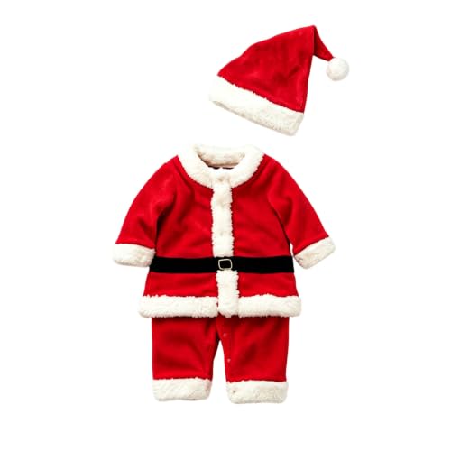 Rkwins Kids Santa Costume Christmas Coats + Long Pants +Xmas Hat 3pcs Sets
