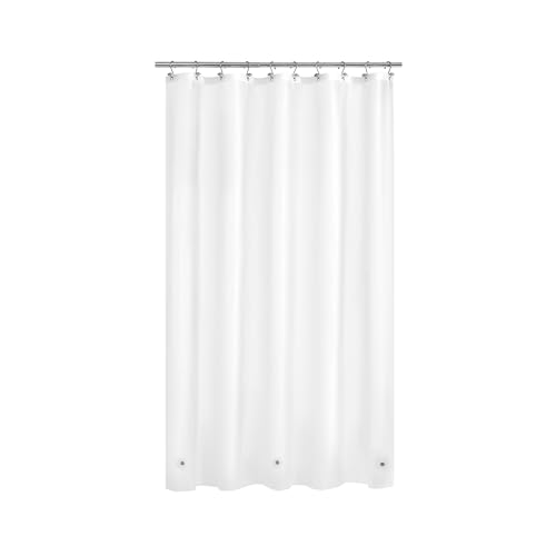 Image of Mrs Awesome Frost Shower Curtain Liner with 3 Magnets, 54x72 Frosted PEVA Shower Liner, Light Weight Plastic Shower Curtain for Bathroom, Waterproof,Frost