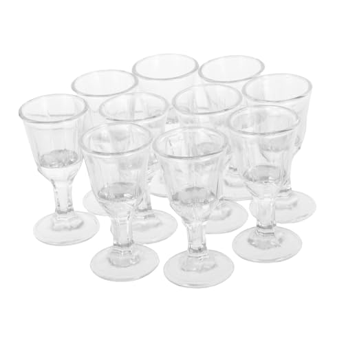 Alipis 10 piezas Vasos de Vidrio Pequeños para Licor Copas Vintage Resistentes para Whisky y Vino Reuniones Familiares y Fiestas
