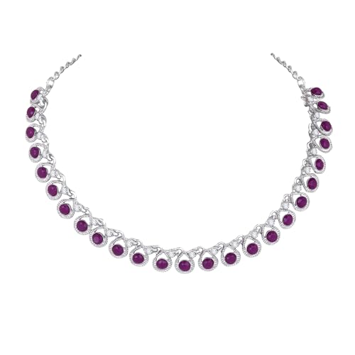 Image of Atasi International Diamond /Stones Necklace Set with Earrings for Women | Stylish Jewellery for Party, Wedding and Festive Occasions | Fashion Accessories
