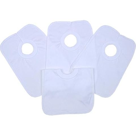 *Multibuy* Pack of 12 White Cotton Popover Bibs Cover