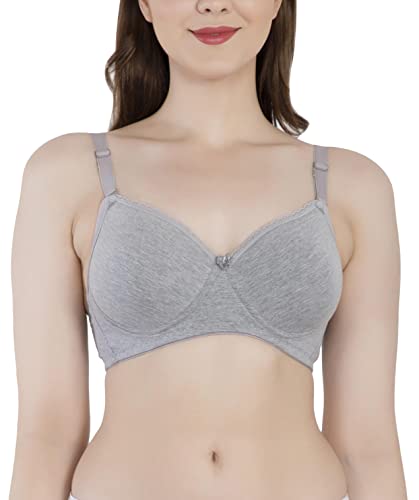 Image of Women's Seamless Padded Non Wired Cotton Stretch Everyday Bra| Detachable Straps | Transparent Straps Included