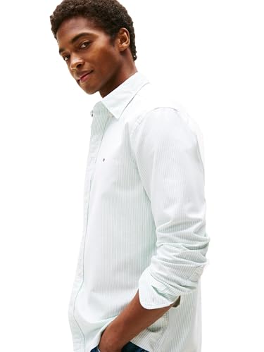 Image of Tommy Hilfiger Men's Long Sleeve Oxford Shirts in Regular Fit, Men's Button Down Shirts, Also Available in Big and Tall