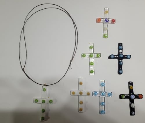Collier croix verre Murano réglable : fini les bijoux de taille fixe - 3