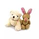 VIONNPPT 2er-Set Mini-Puppen Kaninchen und Bär 1:12 Miniatur Puppenhaus Zubehör, Schön Desktop Ornament Anhänger, Puppe Modell Geschenk für Dollhouse Wohnzimmer Haus