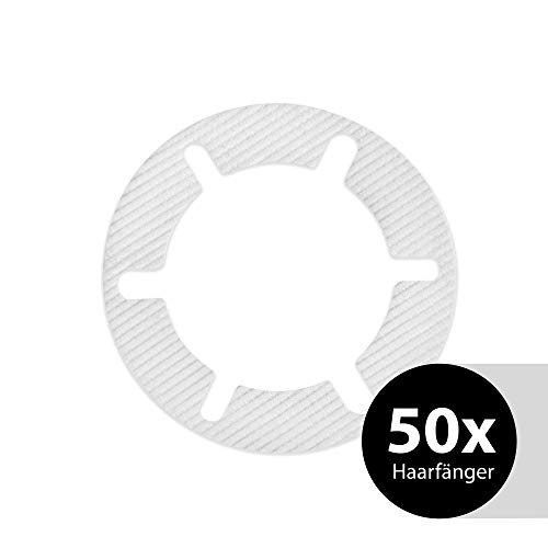 Trapflex - Filtro de Pelo (50 Piezas) | Colador para Juegos de desagüe/desagües de Ducha | Diámetro: 11 cm | HF90 | Adecuado para desagües con Tapas de válvula (Viega, Alcaplast, Nordona, Aquabad)