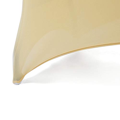 Image of Peomeise 6FT Spandex Table Cover Rectangular Stretch Spandex Tablecloth (Champagne,6FT)