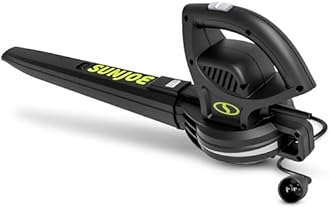 Sun Joe Corded Electric Leaf Blower Machine, 155 MPH, 260 CFM, 6-Amp Motor, Black - Portable and Lightweight Gardening Equipment for Yard Care and Lawn Maintenance, SBJ597E.