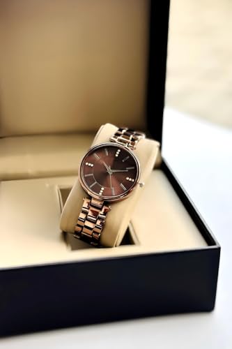 styledose Women Analogue Wrist Watches for Women's & Girls&Miss&Ladies Diamond Studded Dial Rosegold Colored Stylish Bracelet Strap