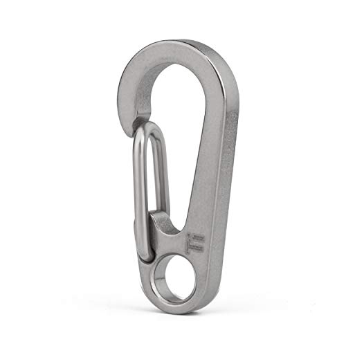 TISUR Titanium Heavy Duty Key Clip for Keys, Mini Carabiner Keychain Quick Clip (Key Ring not Included) (Polished Grey, S)