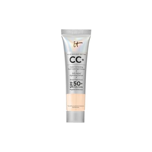 IT Cosmetics CC+ Cream Travel (Fair Warm) - Natural Full Coverage Foundation With SPF 50+, Color...