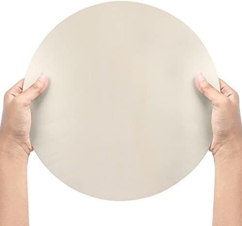 BELLE VOUS 8 Pack Wooden Unfinished Round Circles - 30cm/11.81 Inches with 3mm Thickness - Plain Natural Blank Wood Discs Slices Cutouts for Crafts, Sign Plaque, Home Decorations and Ornaments