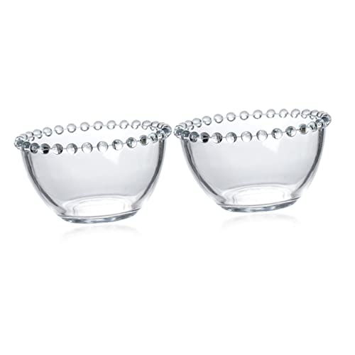 VICASKY 2Pcs Clear Sauce Bowl Multi Use Oatmeal Bowls for Sauces Seasonings and Snacks for Restaurants Catering and Food Presentation