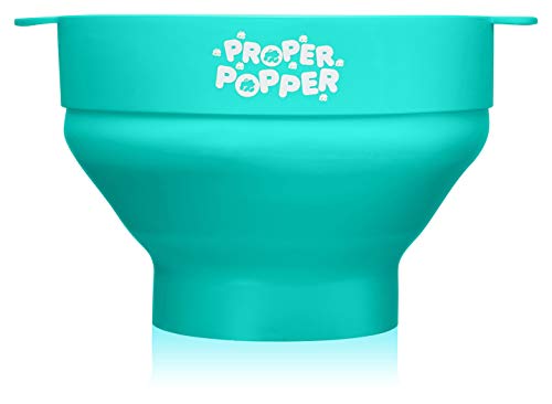 Image of The Original Proper Popper Microwave Popcorn Popper, Silicone Popcorn Maker, Collapsible Bowl BPA Free & Dishwasher Safe - (Aqua)