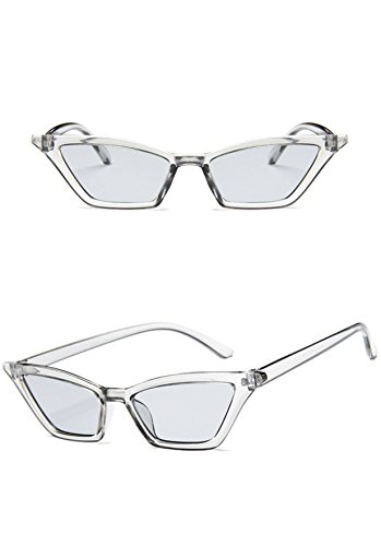 Image of W&Y YING Small Cat Eye Sunglasses for Men and Women Skinny Retro Frame Y2K Shades Trendy Fun Fashion Glasses