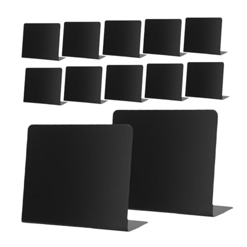Alipis 12 piezas Mini Negras con Soporte PVC Multifuncionales para Mensajes y Etiquetas de Precio para Hostelería Fiestas y Decoración de Mesa