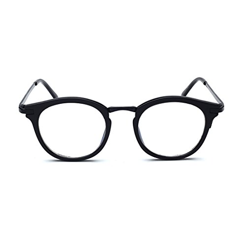 D.King Vintage Round Prescription Eyeglasses Horn Rim Clear Lens Eye Glasses Frame Black