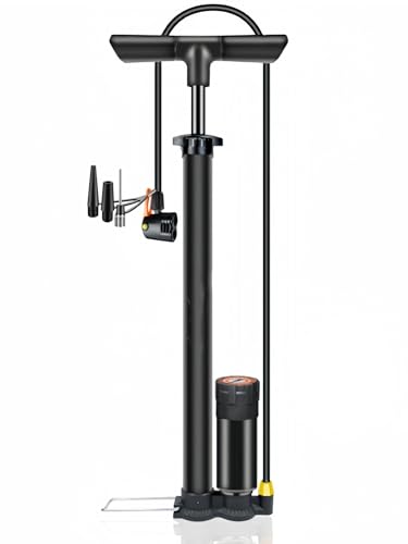 Fahrradpumpe für Alle Ventile – Luftpumpe mit Manometer (160 PSI) für Presta- & Schrader-Ventile, Robuste Bauweise für Einfache Handhabung