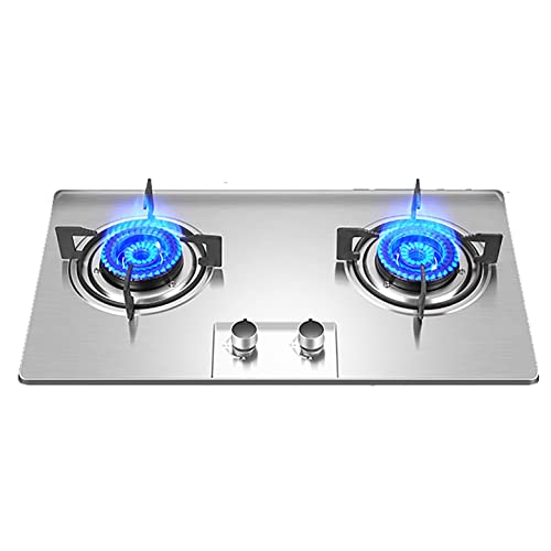 Gas Hob 71Cm Built-In Gas Cooktop, 2 Burner Gas Hob, Natural Gas/Propane Gas, Safety Valves, Automatic Switch-Off (E NG) (A NG)
