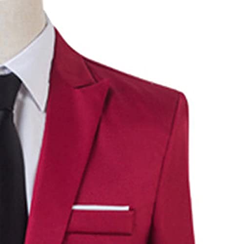 Blazer de Costume 2 pièces pour Homme Veste d'affaires Coupe Slim à Un Bouton Costume de fête de Mariage Tux Vest Pantalon avec Cravate Costume décontracté - Image 5