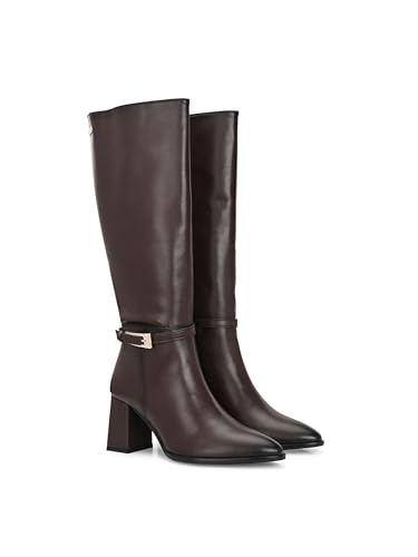 Delize Women Black high heel knee high boots 67866