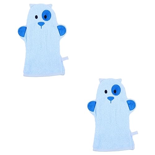 Totority 2 Uds Guantes De Baño De Dibujos Animados Toalla para Niños Toalla De Bebé Guante De SPA Suministros para Bebé Toalla De Baño Guantes para Baby Shower Toallita De Baño Esmerilada