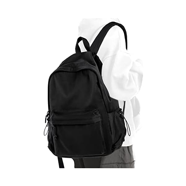 PAUBACK-Black-School-Backpack-for-Girls-Women-Waterproof-High-School-Book-Bag-Cute-Backpack-for-Men-Teens-Boys-Lightweight-Simple-Middle-School-Back-Pack-Daypack PAUBACK Black School Backpack for Girls Women Waterproof High School Book Bag Cute Backpack for Men Teens Boys, Lightweight Simple Middle School Back Pack Daypack