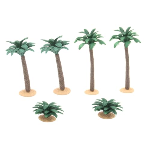 FONDOTIN 6個 ミニチュアツリーモデル点 プラスチック製リアル風景用ミニ景観飾り 柔軟耐久で物そっくり 家やオフィス 砂テーブルや水槽のイ
