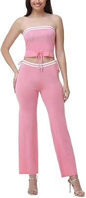 Juicy Couture DOUBLE DRAWSTRING WIDE LEG PANT,HOT HOT,X-Large
