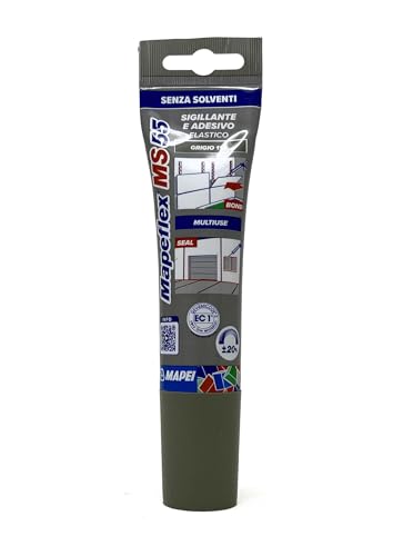 Mapei MAPEFLEX MS 55 Adesivo e Sigillante 113 GRIGIO CEMENTO | ibrido, verniciabile, alto modulo elastico | per interni ed esterni, anche su fondi umidi e bagnati | tubetto con beccuccio 100 ml.